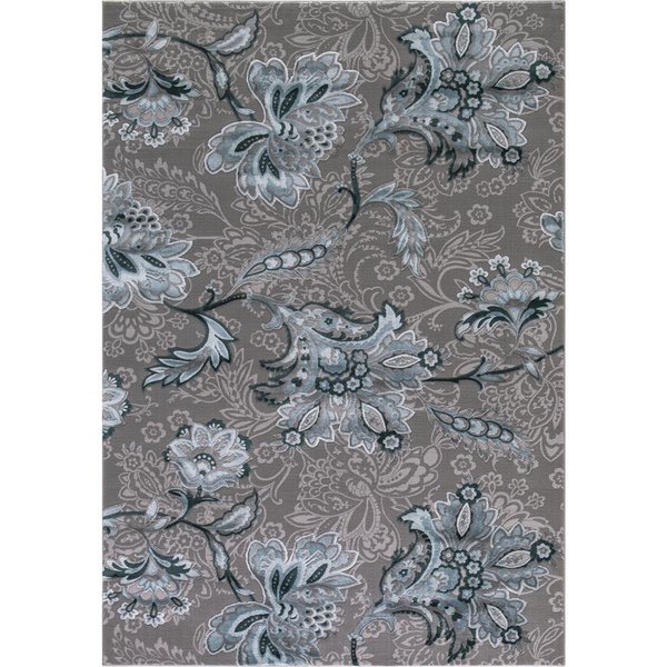 Concord Global 7 ft. 10 in. x 10 ft. 6 in. Thema Jacobean - Teal, Gray 29557